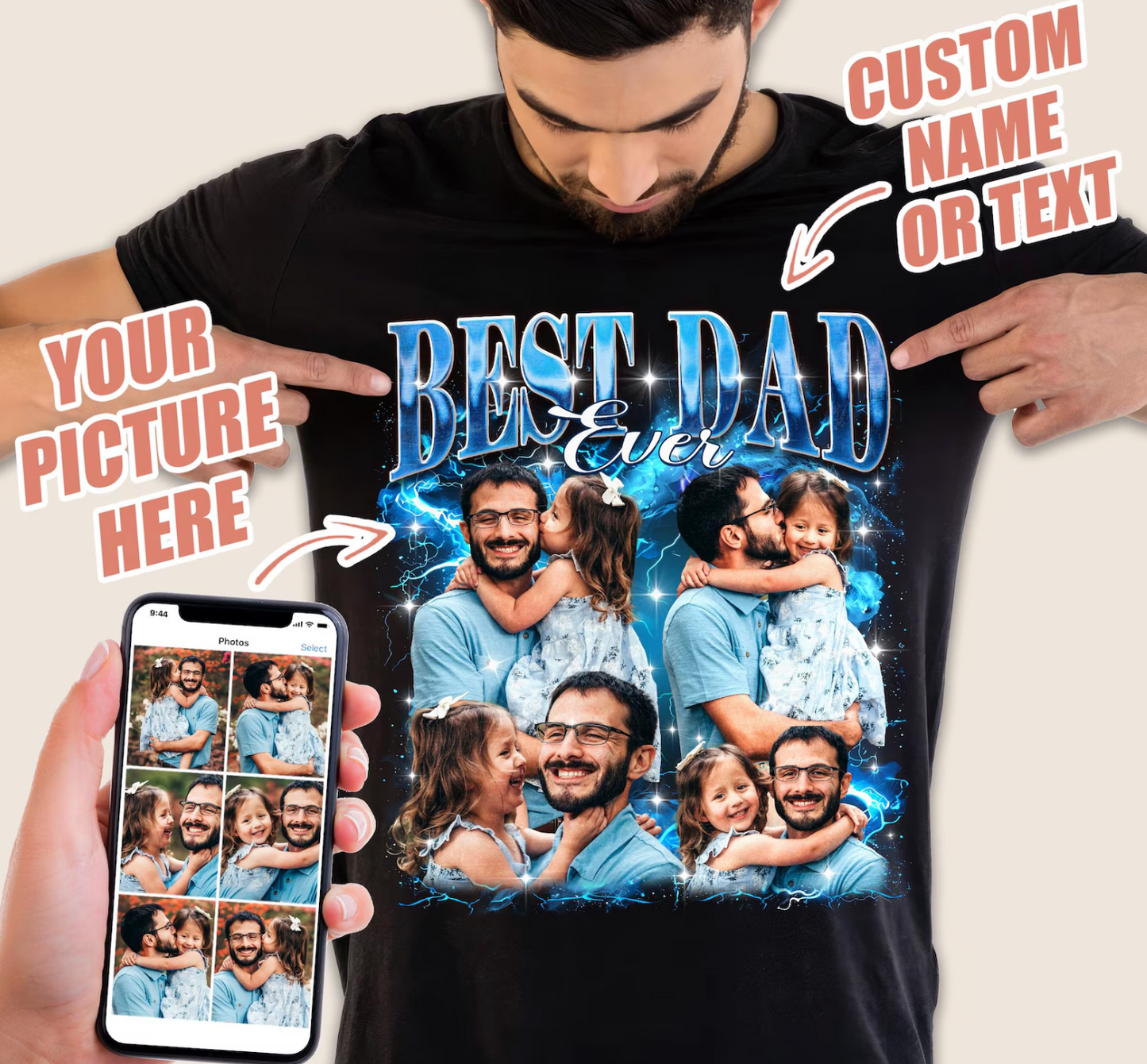 Custom Fathers Day Graphic T-shirt